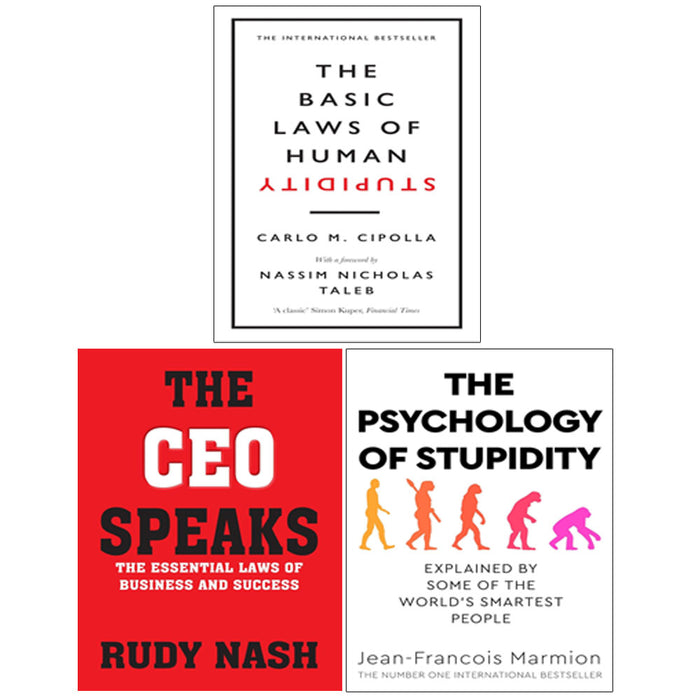 The Basic Laws of Human Stupidity(HB), The Psychology of Stupidity, The CEO Speaks 3 Books Collection Set - The Book Bundle