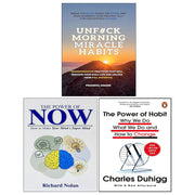 The Power of Habit, UnF#ck Morning Miracle Habits, The Power of Now 3 Books Collection Set - The Book Bundle