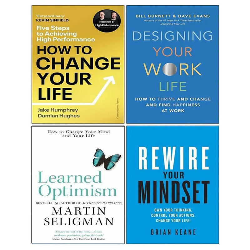 How to Change Your,Designing Your Work ,Learned Optimism,Rewire Your 4 Books Set - The Book Bundle