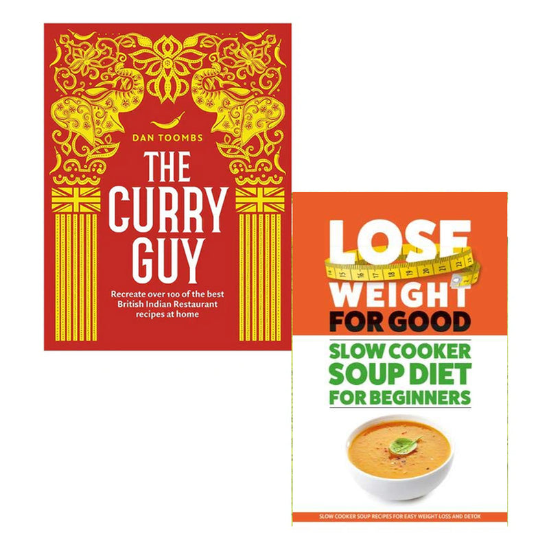 Dan Toombs' The Curry Guy and Lose Weight For Good 2 books collection set by Quadrille Publishing, featuring colorful cookbook covers.