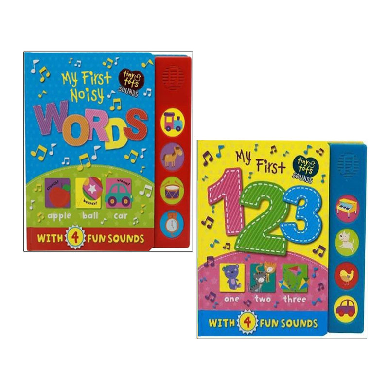 First Words & Noisy Sounds for Toddlers 2 Books Collection Set - Ages 0–2 - Board Book