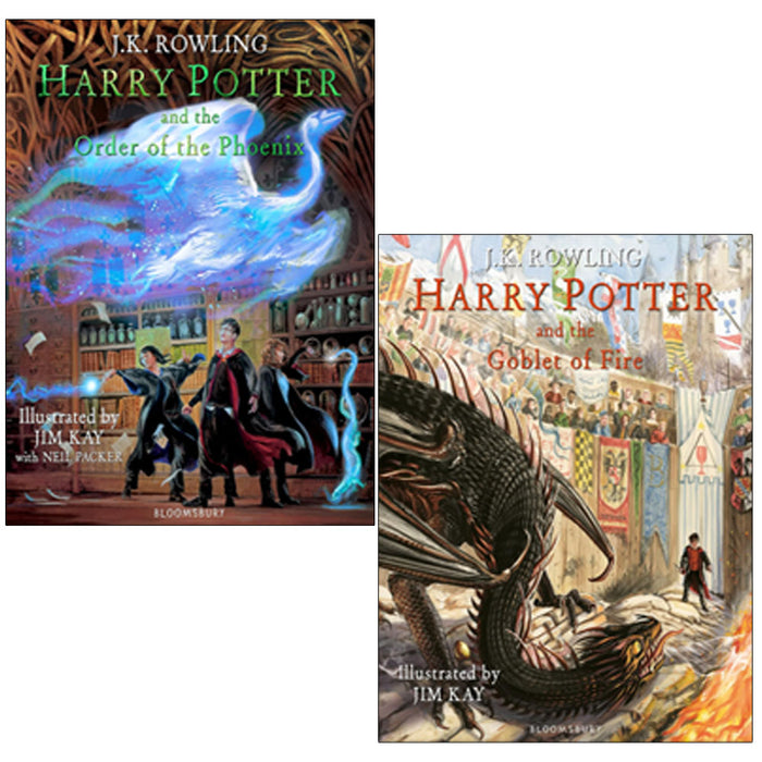 J.K. Rowling 2 Books Collection Set Harry Potter and the Goblet of Fire, Harry Potter and the Order of the Phoenix - The Book Bundle
