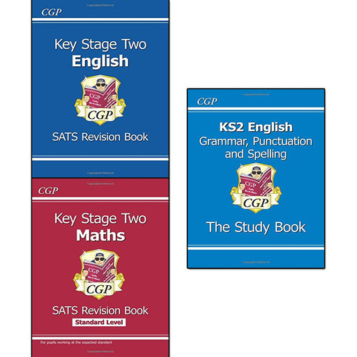 cgp books ks2 collection 3 books set (english sats revision book, maths targeted sats revision book, english: grammar, punctuation and spelling study book) - The Book Bundle