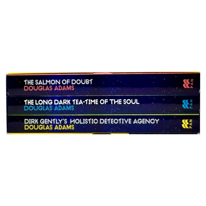 Boxset of three Dirk Gently books by Macmillan, including Dirk Gently’s Holistic Detective Agency and The Long Dark Tea-Time.