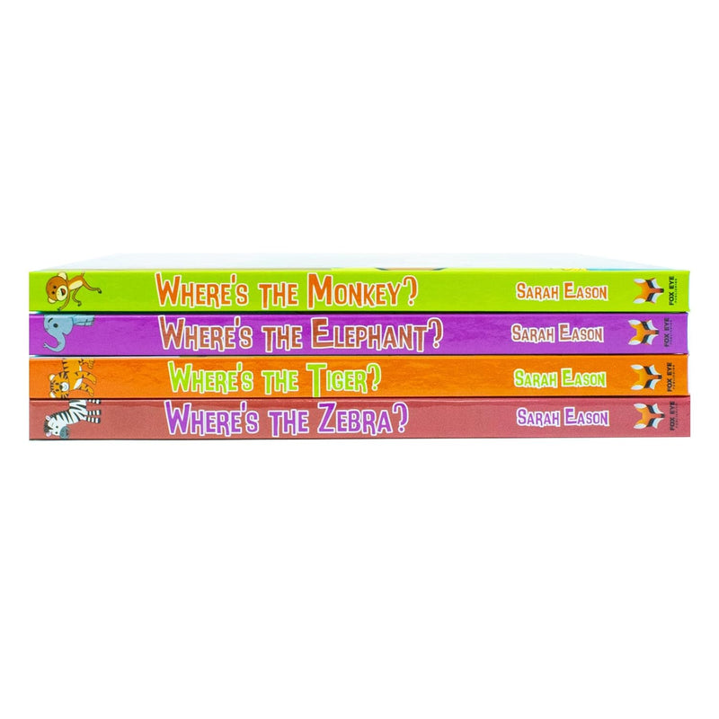 Where's the Monkey? and friends 4 books box set (Where's the monkey, Elephant, Tiger, Zebra) - The Book Bundle