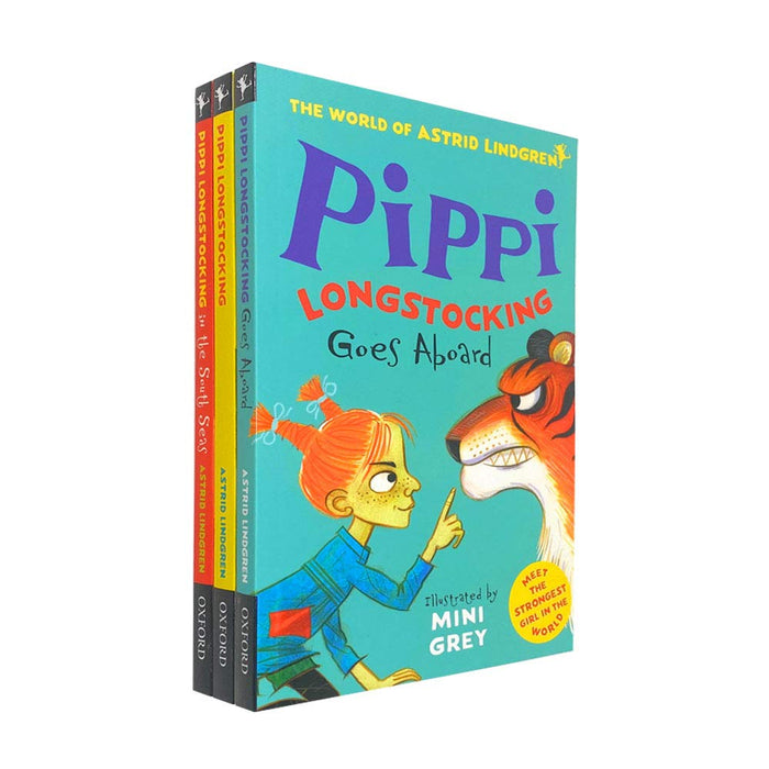 Pippi Longstocking 3 books collection set by mini grey World of Astrid Lindgren - The Book Bundle