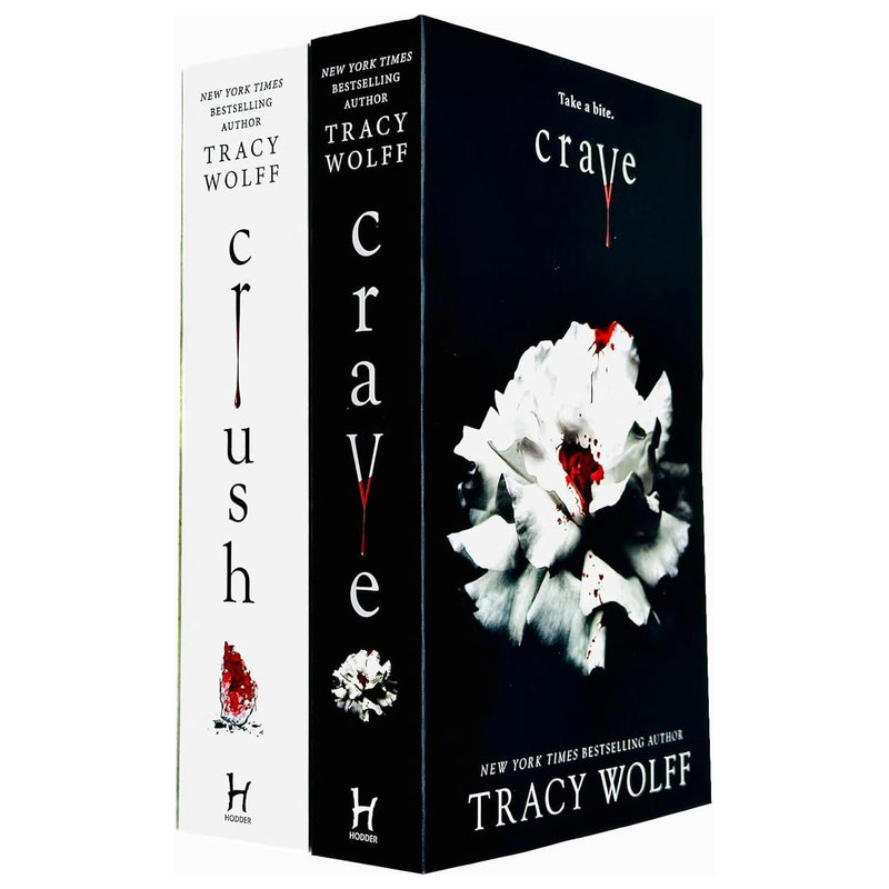Crave and Crush books from Tracy Wolff's Crave Series collection set, Hodder Paperbacks, featuring cover art with dark and mysterious designs.