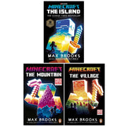 Minecraft 3-book collection set by Max Brooks featuring The Island, The Mountain, and The Village in paperback fiction.
