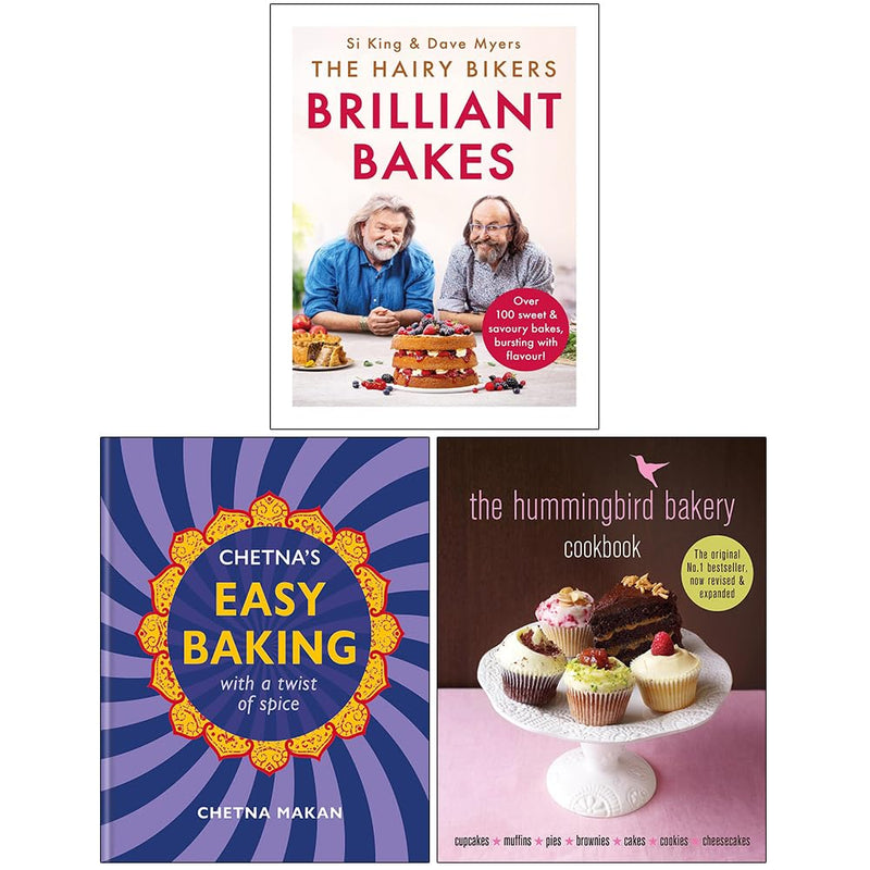 The Hairy Bikers’ Brilliant Bakes, Chetna's Easy Baking & The Hummingbird Bakery Cookbook 3 Books Collection Set - The Book Bundle