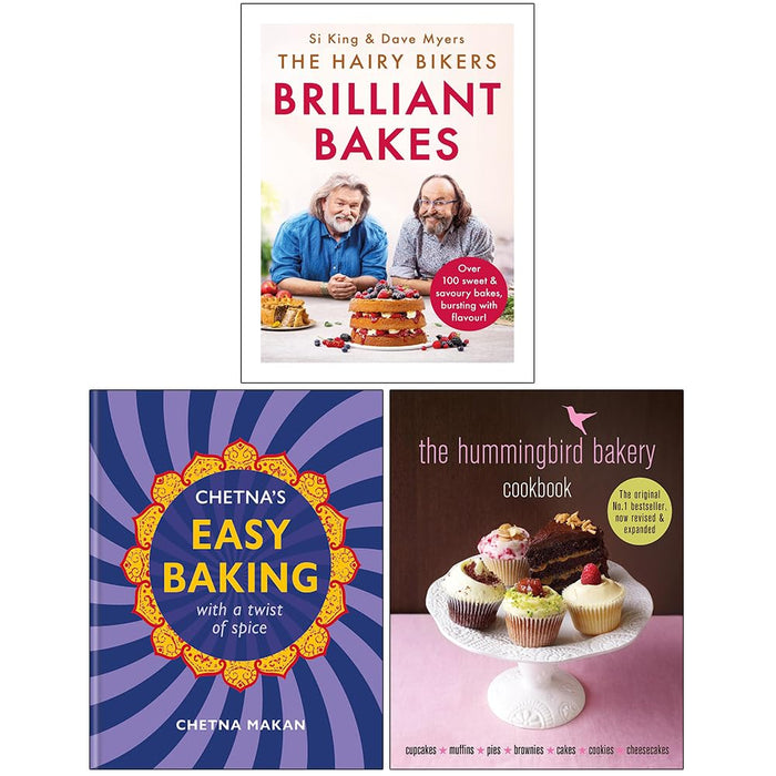 The Hairy Bikers' Brilliant Bakes, Chetna's Easy Baking and The Hummingbird Bakery Cookbook 3 Books Collection Set - The Book Bundle