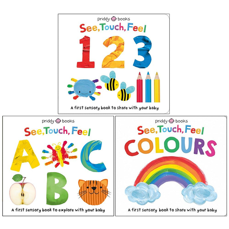 See, Touch, Feel a First Sensory Book Collection 3 Books Set(See, Touch, Feel 123,See, Touch, Feel ABC & See, Touch, Feel Colours) - The Book Bundle