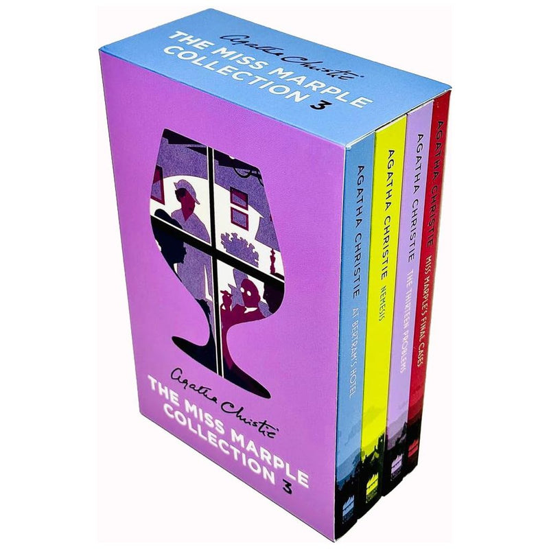 Set of four Agatha Christie Miss Marple Mysteries books, volumes 11-14, published by Harper Collins, featuring classic mystery covers.