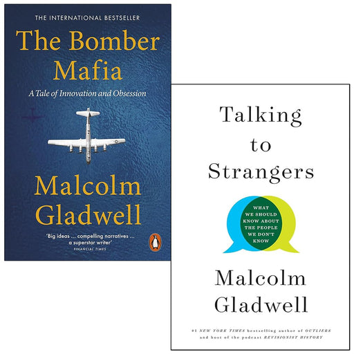 Collection of two Malcolm Gladwell non-fiction books, The Bomber Mafia and Talking to Strangers, published by Penguin/Little Brown.