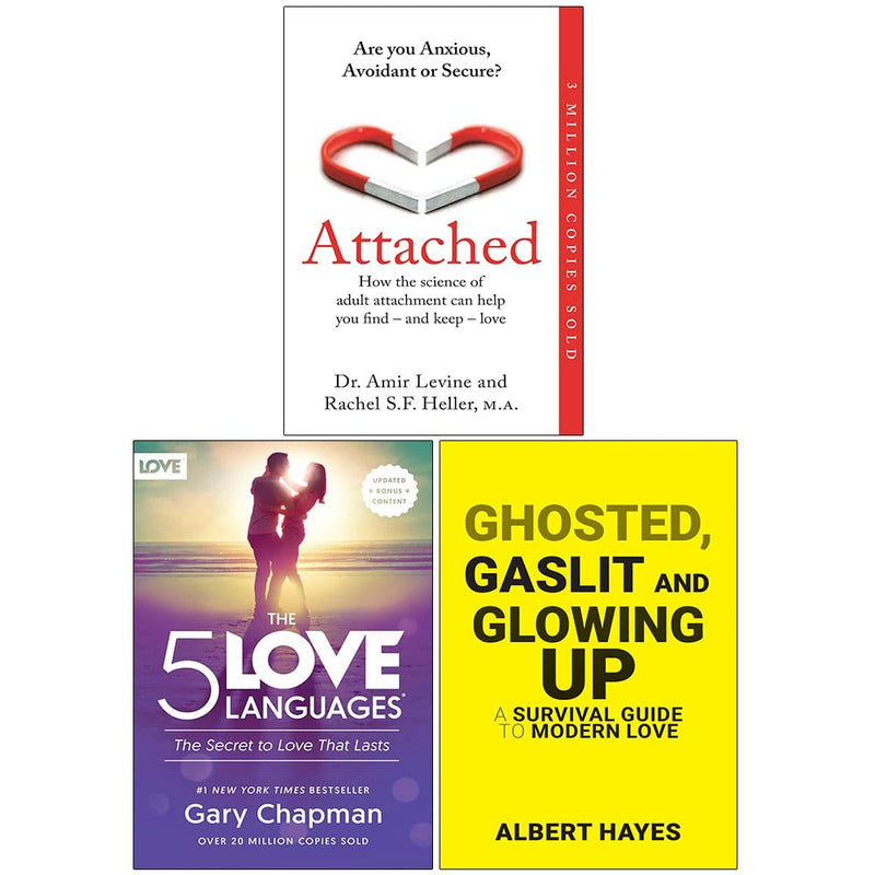 Attached, The 5 Love Languages & Ghosted, Gaslit & Glowing Up 3 Books Collection Set - Non Fiction - Paperback