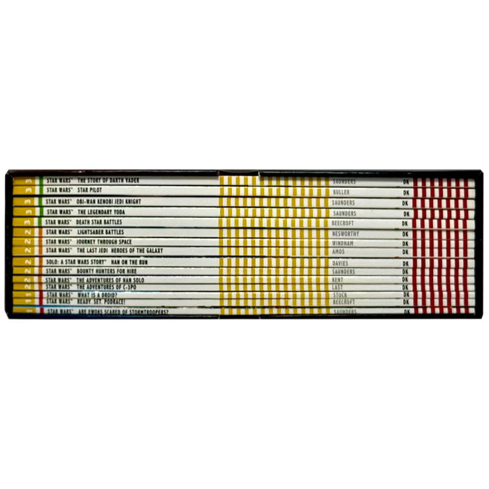 Star Wars Ultimate Library 15-book collection box set by DK Publishing, featuring paperback editions with artwork by Simon Beecroft.