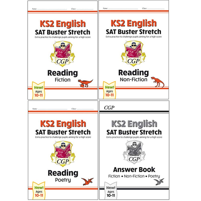 SAT Buster Stretch KS2 English Reading 4 Books Collection Set - Non Fiction - Answer Book Included - The Book Bundle