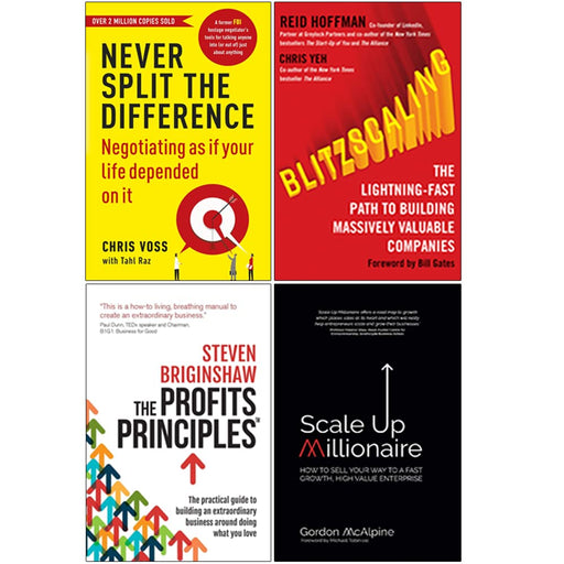 Blitzscaling, Profits Principles, Scale Up & Never Split 4 Books Collection Set - The Book Bundle