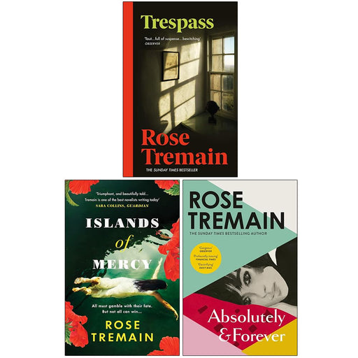 Vintage Rose Tremain Islands of Mercy, Absolutely, Forever 3-book collection set in paperback, featuring classic fiction covers.
