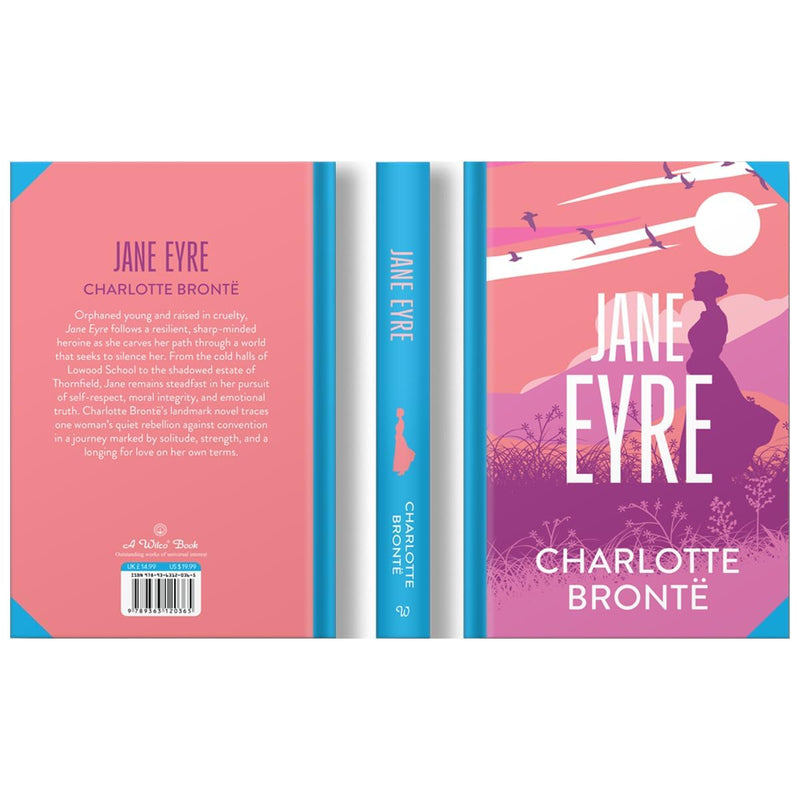 Hardcover of Jane Eyre by Charlotte Bronte, Wilco Classics Sprayed Edge edition, featuring a detailed cover illustration.