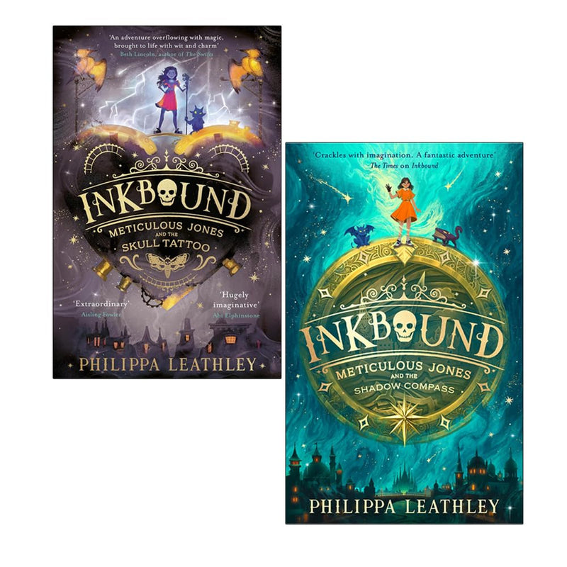 Inkbound Series 2 Books Collection Set by Philippa Leathley (Inkbound Meticulous Jones and the Skull Tattoo & Meticulous Jones and the Shadow Compass) - The Book Bundle