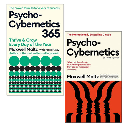 Two paperback Maxwell Maltz Psycho-Cybernetics books from Souvenir Press Ltd, featuring covers and spine details.