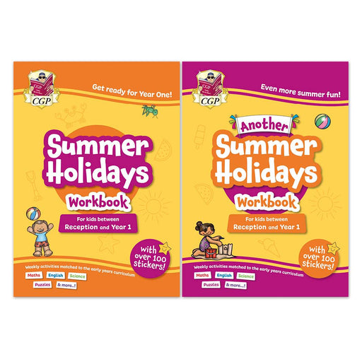 CGP Summer Holidays Activity Workbook 2-book set for ages 4-5, paperback covers by CGP Books