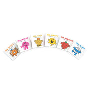 Six colorful Mr. Men board books for toddlers from Roger Hargreaves' pocket library, featuring fun cartoon characters.