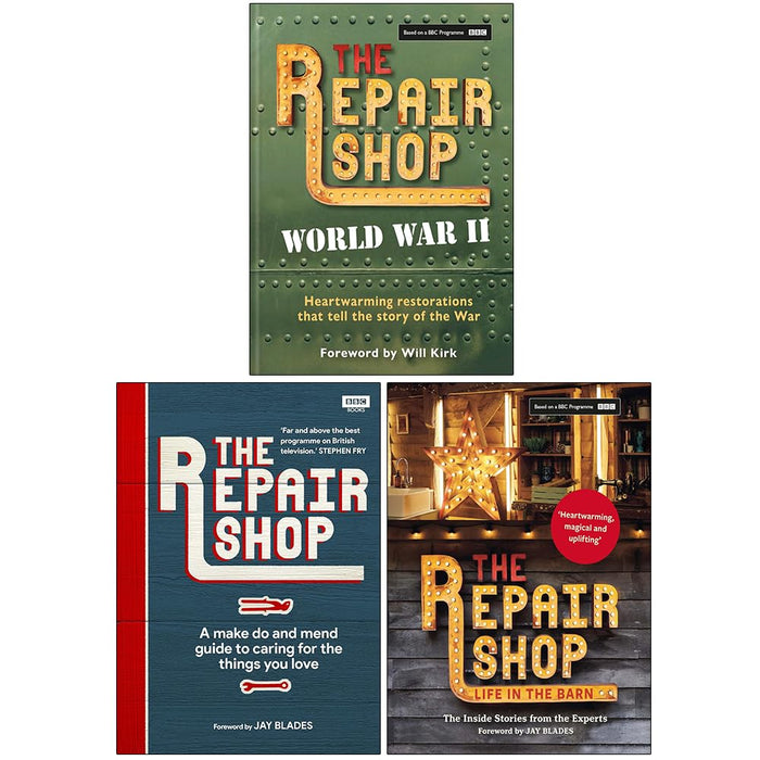 The Repair Shop Collection 3 Books Set By Jayne Dowle, Karen Farrington (The Repair Shop: World War II, The Repair Shop: A Make Do and Mend Handbook and The Repair Shop: LIFE IN THE BARN) - The Book Bundle