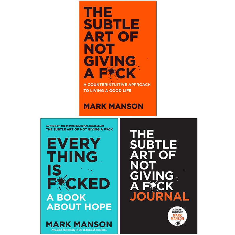 Mark Manson Collection 3 Books Set Everything Is Fcked, Subtle Art of Not Giving - The Book Bundle