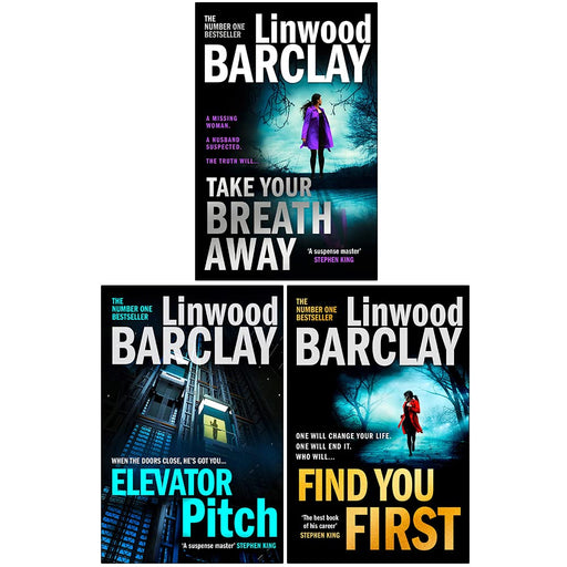 Linwood Barclay 3 Book Set Elevator Pitch, Find You First, Take Your Breath Away - The Book Bundle