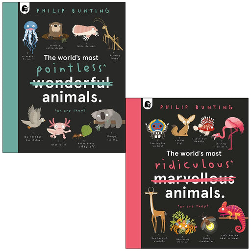 Philip Bunting Collection 2 Books Set (The World's Most Pointless Animals and The World's Most Ridiculous Animals) - The Book Bundle