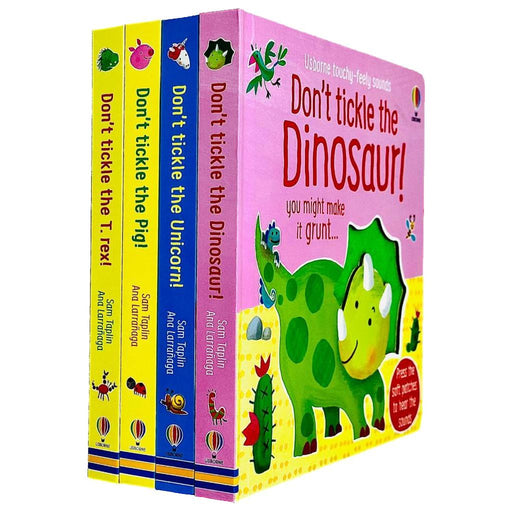 Usborne Don't Tickle Collection 4 Books Set (Touchy-Feely Sound Books) Unicorn, T-Rex, Dinosaur, Pig ) - The Book Bundle