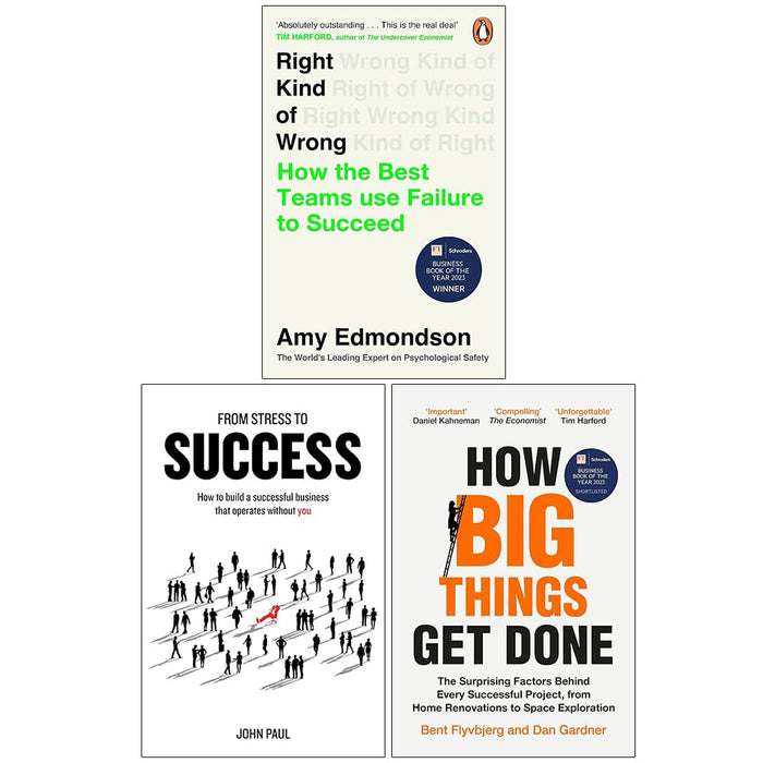 Right Kind of Wrong, From Stress to Success, How Big Things Get Done 3 Books Collection Set - The Book Bundle