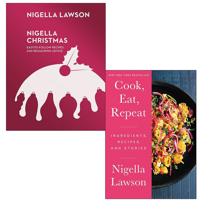 Nigella Christmas and Cook Eat Repeat By Nigella Lawson 2 Books Collection Set - The Book Bundle