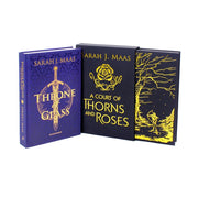 Sarah J Maas Collector's Edition 2-book set featuring Throne of Glass and A Court of Thorns and Roses, in elegant hardcover editions.