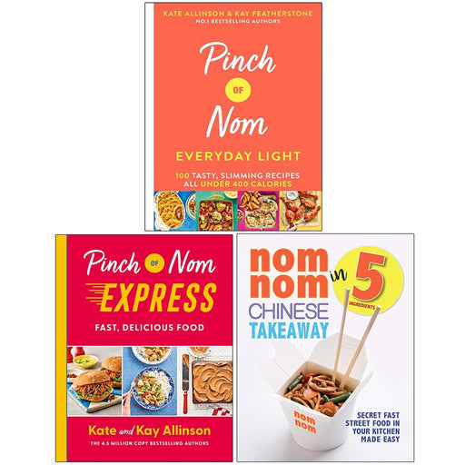 Pinch of Nom Everyday Light [Hardcover], Pinch of Nom Express Fast Delicious Food [Hardcover], Nom Nom Chinese Takeaway In 5 Ingredients 3 Books Collection Set - The Book Bundle