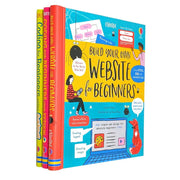 Usborne Coding For Beginners 3 Books Set Collection Using Sratch, Using Python and Build your own website - The Book Bundle