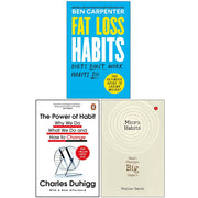 Fat Loss Habits, Power of Habit,icro Habits Small Changes 3 Books Collection Set - The Book Bundle