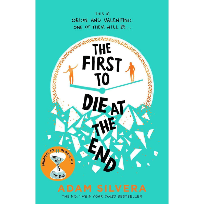 Three paperback books from Adam Silvera's They Both Die At The End series, featuring colorful covers and titles on the spines.