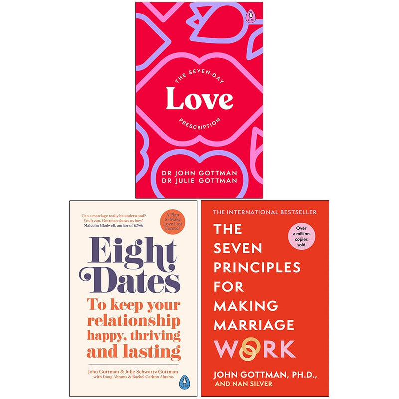 Dr John Schwartz Gottman Collection 3 Books Set (Eight Dates,Seven-Day Love Presc) - The Book Bundle