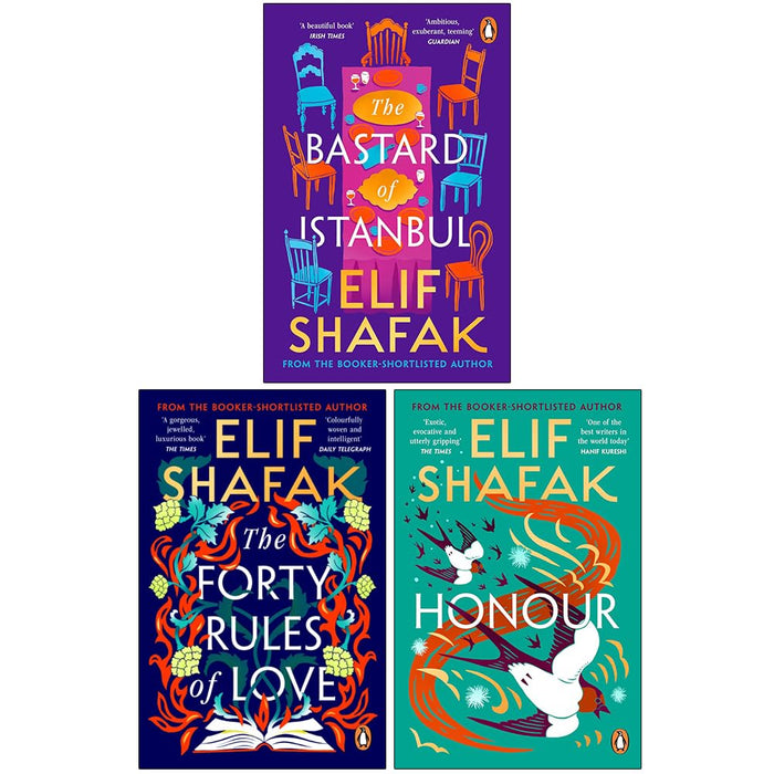 Elif Shafak Collection 3 Books Set (Forty Rules of Love, Bastard of Istanbul, Honour) - The Book Bundle