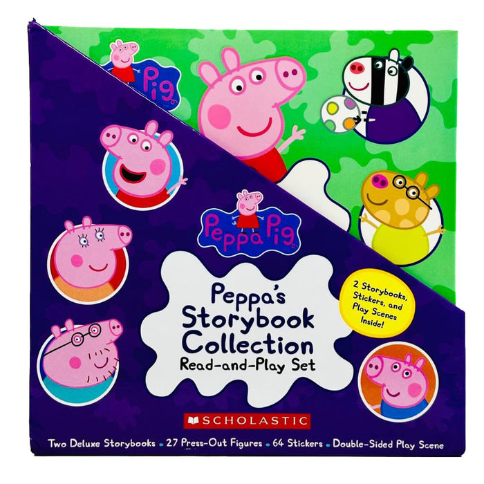 Peppa's Storybook Collection Read and Play Set Includes 2 Storybooks, Stickers and Play Scenes - The Book Bundle