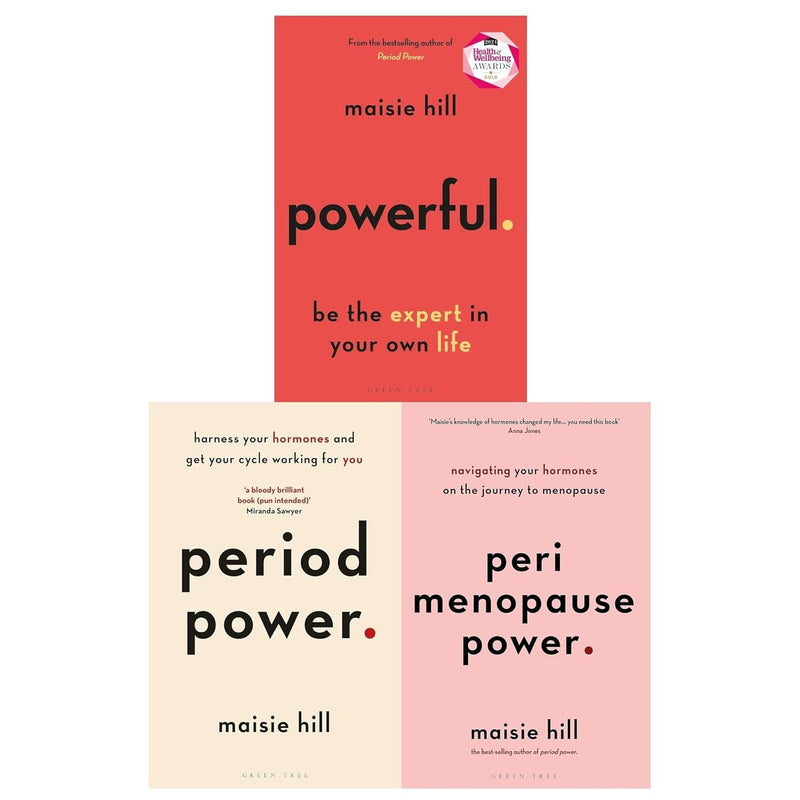 Maisie Hill 3 books collection set including Powerfully, Period Power, and Perimenopause Power by Green Tree Ltd.