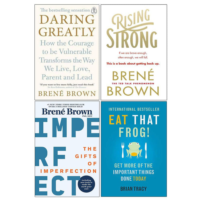 Daring Greatly, Rising Strong, Gifts Of Imperfection, Eat That Frog 4 Books Collection Set - The Book Bundle