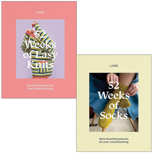 52 Weeks of Easy Knits & 52 Weeks of Socks Vol. II By Laine 2 Books Collection Set - The Book Bundle
