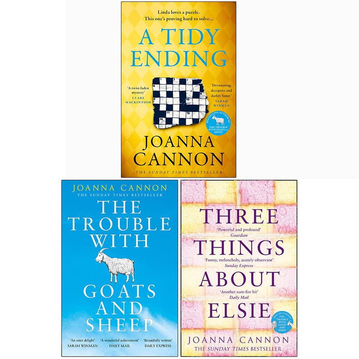 Joanna Cannon Collection 3 Books Set (A Tidy Ending, The Trouble with Goats and Sheep, Three Things About Elsie) - The Book Bundle