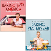 B. Dylan Hollis Baking Collection 2 books set by DK, includes Baking Across America and Baking Yesteryear with colorful covers