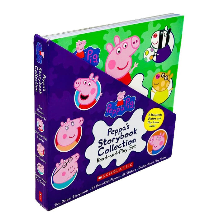 Peppa's Storybook Collection Read and Play Set Includes 2 Storybooks, Stickers and Play Scenes - The Book Bundle