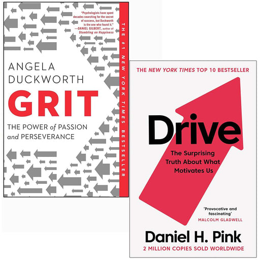 Grit: The Power of Passion and Perseverance & Drive The Surprising Truth About What Motivates Us 2 Books Collection Set - The Book Bundle