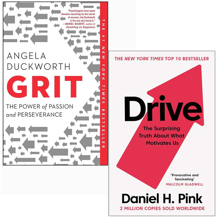 Grit: The Power of Passion and Perseverance & Drive The Surprising Truth About What Motivates Us 2 Books Collection Set - The Book Bundle
